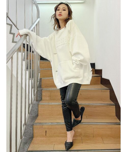 GYDA（ジェイダ）の「フェイクレザークロコパターンレギンス（レギンス/スパッツ・レディース・ブラック・SMALL）」の14枚目の写真