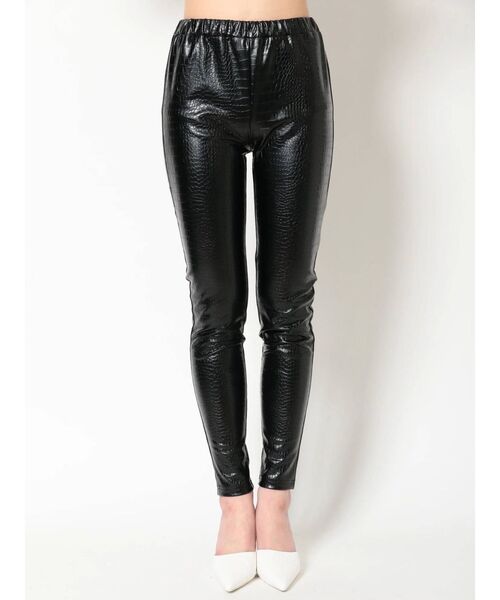 GYDA（ジェイダ）の「フェイクレザークロコパターンレギンス（レギンス/スパッツ・レディース・ブラック・SMALL）」の8枚目の写真