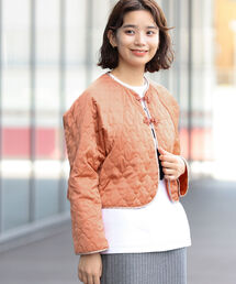 BEAMS BOY / チャイナボタン キルティング ブルゾン