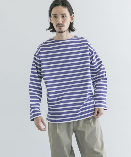 URBAN RESEARCH（アーバンリサーチ）の「ボートネックボーダーロングスリーブ（Tシャツ/カットソー・メンズ・グリーン系その他/ブルー系その他/パープル系その他/レッド系その他・MEDIUM/LARGE）」の5枚目の写真