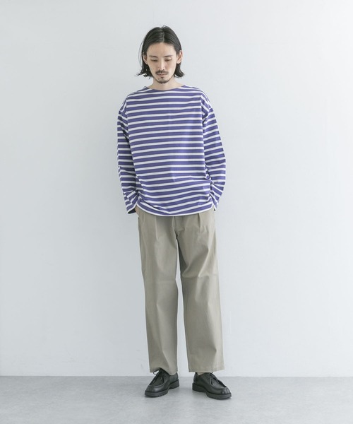 URBAN RESEARCH（アーバンリサーチ）の「ボートネックボーダーロングスリーブ（Tシャツ/カットソー・メンズ・グリーン系その他/ブルー系その他/パープル系その他/レッド系その他・MEDIUM/LARGE）」の7枚目の写真