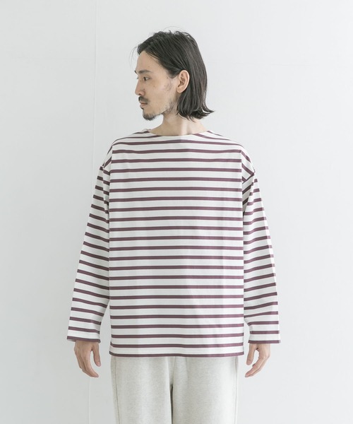 URBAN RESEARCH（アーバンリサーチ）の「ボートネックボーダーロングスリーブ（Tシャツ/カットソー・メンズ・グリーン系その他/ブルー系その他/パープル系その他/レッド系その他・MEDIUM/LARGE）」の12枚目の写真