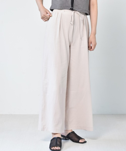 RETRO GIRL（レトロガール）の「リネンライクストレートパンツ（その他パンツ・レディース・ブラウン/アイボリー/ブラック・FREE）」の2枚目の写真