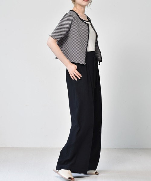 RETRO GIRL（レトロガール）の「リネンライクストレートパンツ（その他パンツ・レディース・ブラウン/アイボリー/ブラック・FREE）」の14枚目の写真