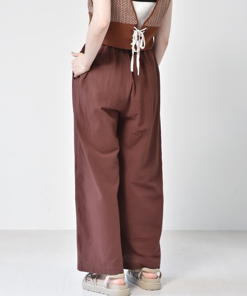 RETRO GIRL（レトロガール）の「リネンライクストレートパンツ（その他パンツ・レディース・ブラウン/アイボリー/ブラック・FREE）」の13枚目の写真