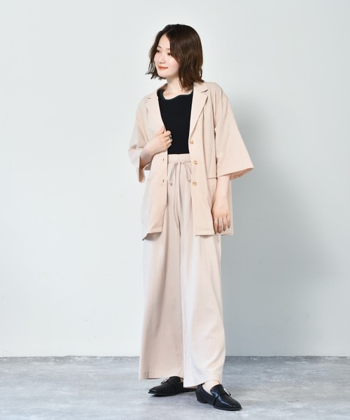 RETRO GIRL（レトロガール）の「リネンライクストレートパンツ（その他パンツ・レディース・ブラウン/アイボリー/ブラック・FREE）」の18枚目の写真