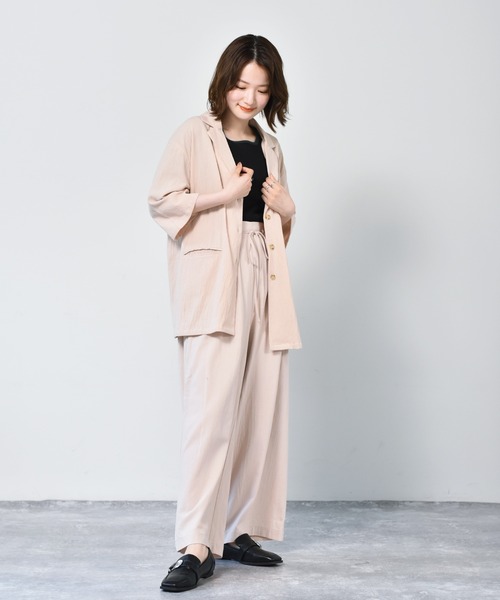 RETRO GIRL（レトロガール）の「リネンライクストレートパンツ（その他パンツ・レディース・ブラウン/アイボリー/ブラック・FREE）」の19枚目の写真