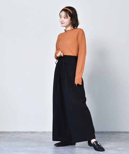 RETRO GIRL（レトロガール）の「リネンライクストレートパンツ（その他パンツ・レディース・ブラウン/アイボリー/ブラック・FREE）」の22枚目の写真