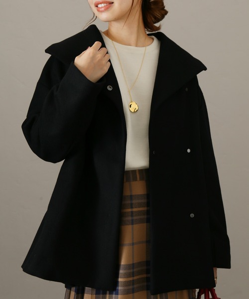 La TOTALITE（ラトータリテ）の「ウールビーバーショートコート◆（その他アウター・レディース・ブラック/ベージュ/ピンク・38/36）」の2枚目の写真