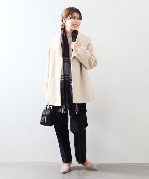 La TOTALITE（ラトータリテ）の「ウールビーバーショートコート◆（その他アウター・レディース・ブラック/ベージュ/ピンク・38/36）」の4枚目の写真