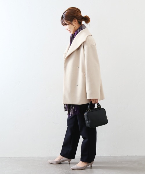 La TOTALITE（ラトータリテ）の「ウールビーバーショートコート◆（その他アウター・レディース・ブラック/ベージュ/ピンク・38/36）」の5枚目の写真