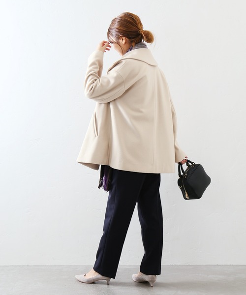 La TOTALITE（ラトータリテ）の「ウールビーバーショートコート◆（その他アウター・レディース・ブラック/ベージュ/ピンク・38/36）」の6枚目の写真