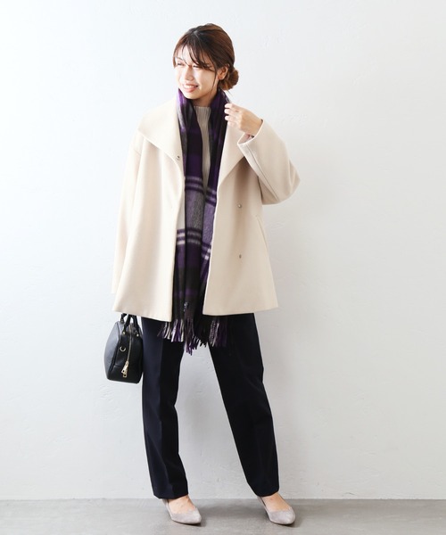 La TOTALITE（ラトータリテ）の「ウールビーバーショートコート◆（その他アウター・レディース・ブラック/ベージュ/ピンク・38/36）」の8枚目の写真