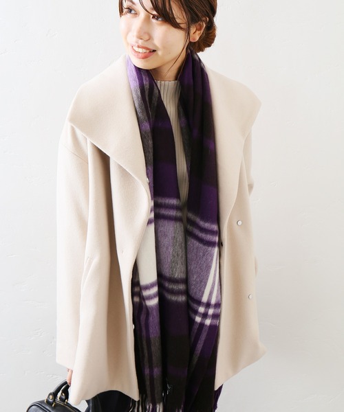 La TOTALITE（ラトータリテ）の「ウールビーバーショートコート◆（その他アウター・レディース・ブラック/ベージュ/ピンク・38/36）」の10枚目の写真