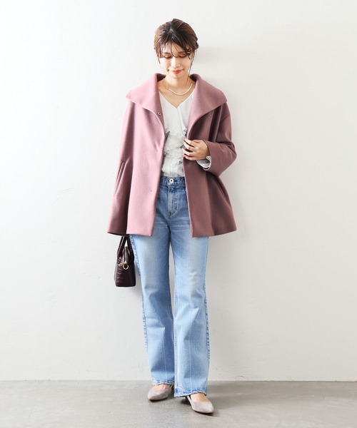 La TOTALITE（ラトータリテ）の「ウールビーバーショートコート◆（その他アウター・レディース・ブラック/ベージュ/ピンク・38/36）」の15枚目の写真