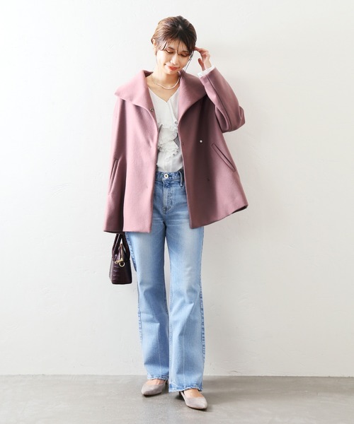 La TOTALITE（ラトータリテ）の「ウールビーバーショートコート◆（その他アウター・レディース・ブラック/ベージュ/ピンク・38/36）」の16枚目の写真