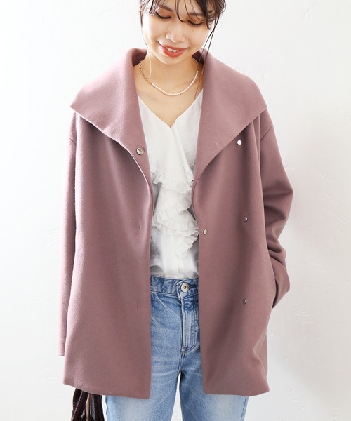 La TOTALITE（ラトータリテ）の「ウールビーバーショートコート◆（その他アウター・レディース・ブラック/ベージュ/ピンク・38/36）」の21枚目の写真