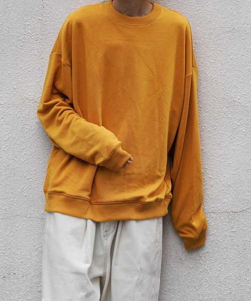 act'm（アクトム）の「【act'm】ブランドロゴ刺繍ベーシックオーバーサイズスウェット（スウェット・メンズ・チャコールグレー/ブラック/マスタード/ワイン/ダークブルー・S/M/L）」の4枚目の写真