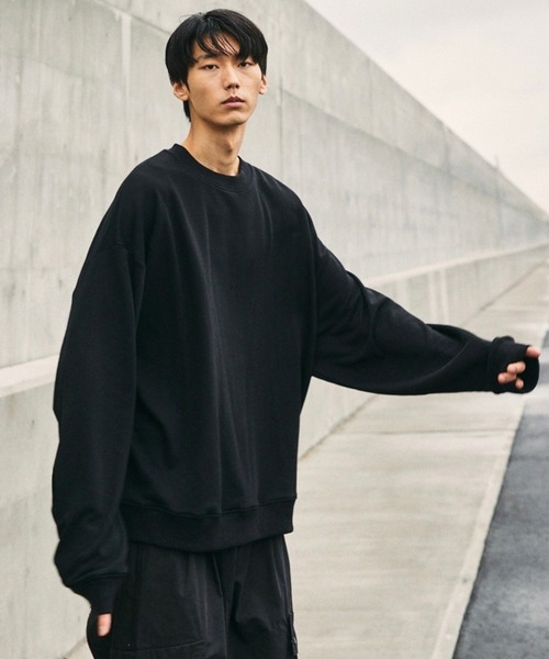 act'm（アクトム）の「【act'm】ブランドロゴ刺繍ベーシックオーバーサイズスウェット（スウェット・メンズ・チャコールグレー/ブラック/マスタード/ワイン/ダークブルー・S/M/L）」の12枚目の写真