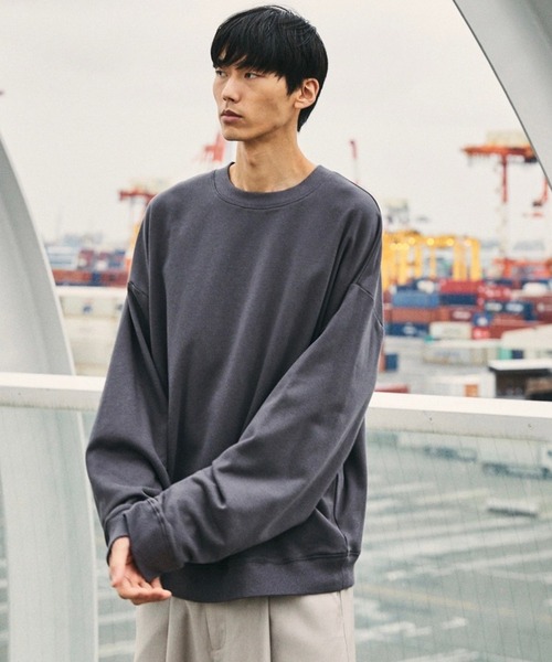 act'm（アクトム）の「【act'm】ブランドロゴ刺繍ベーシックオーバーサイズスウェット（スウェット・メンズ・チャコールグレー/ブラック/マスタード/ワイン/ダークブルー・S/M/L）」の8枚目の写真