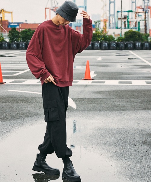 act'm（アクトム）の「【act'm】ブランドロゴ刺繍ベーシックオーバーサイズスウェット（スウェット・メンズ・チャコールグレー/ブラック/マスタード/ワイン/ダークブルー・S/M/L）」の16枚目の写真