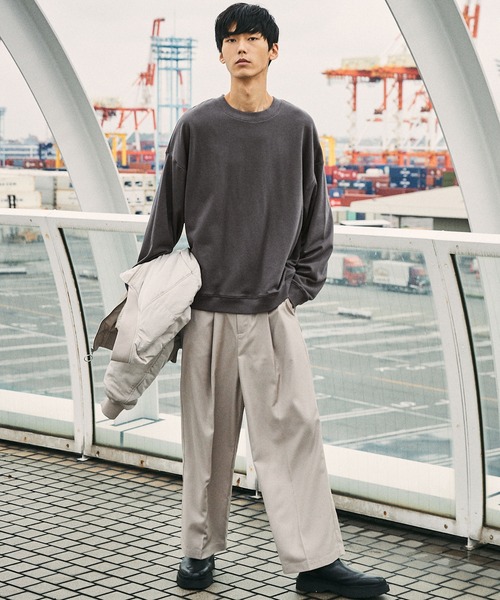 act'm（アクトム）の「【act'm】ブランドロゴ刺繍ベーシックオーバーサイズスウェット（スウェット・メンズ・チャコールグレー/ブラック/マスタード/ワイン/ダークブルー・S/M/L）」の9枚目の写真