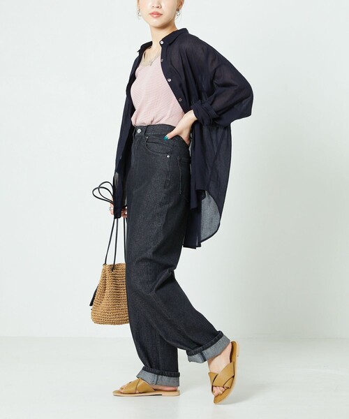 FREAK'S STORE（フリークスストア）の「【WEB限定】ハイウエストデニム（デニムパンツ・レディース・ブラック/チャコール/ナチュラル/ブルー/ネイビー・24/26/27/25）」の16枚目の写真