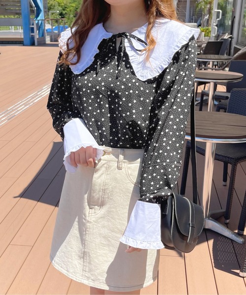apres jour(アプレジュール)の「フリル花柄ブラウス【ZOZOTOWN限定アイテム】(シャツ/ブラウス・レディース・アイボリー/ブラック・フリー/X-LARGE)」の17枚目の写真