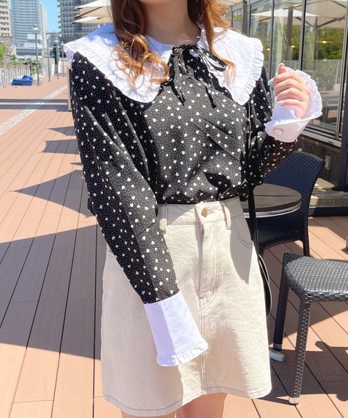 apres jour(アプレジュール)の「フリル花柄ブラウス【ZOZOTOWN限定アイテム】(シャツ/ブラウス・レディース・アイボリー/ブラック・フリー/X-LARGE)」の14枚目の写真