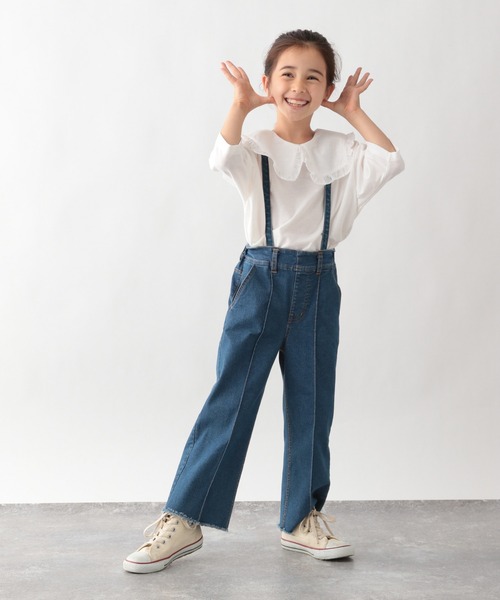 GLOBAL WORK（グローバルワーク）の「【キッズ】DRY／BIGフリルカラーT7分袖/217178（Tシャツ/カットソー・キッズ・ホワイト/ブラック・110cm/100cm/120cm/130cm/140cm/150cm/160cm）」の5枚目の写真