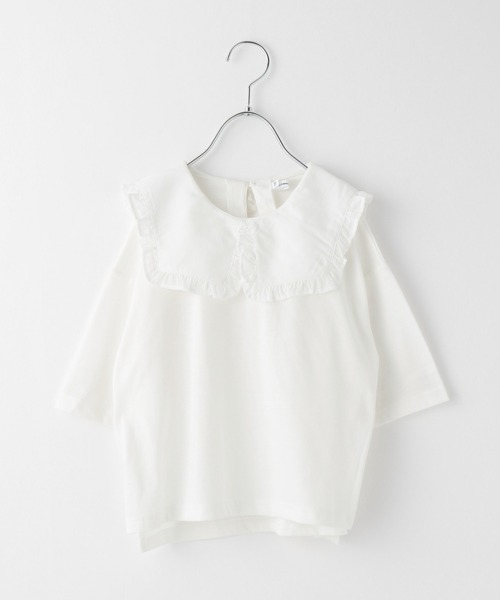 GLOBAL WORK（グローバルワーク）の「【キッズ】DRY／BIGフリルカラーT7分袖/217178（Tシャツ/カットソー・キッズ・ホワイト/ブラック・110cm/100cm/120cm/130cm/140cm/150cm/160cm）」の12枚目の写真