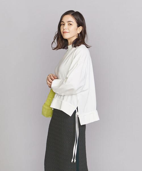 BEAUTY&YOUTH UNITED ARROWS（ビューティーアンドユースユナイテッドアローズ）の「BY コットンリブドローストリング カットソー（Tシャツ/カットソー・レディース・ブラック/ブラウン/オフホワイト・FREE）」の4枚目の写真