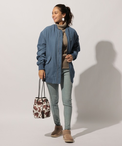 BAYFLOW（ベイフロー）の「ナカワタロングMA-1（MA-1・レディース・ベージュ/カーキ/ブルー・FREE）」の10枚目の写真