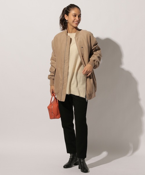 BAYFLOW（ベイフロー）の「ナカワタロングMA-1（MA-1・レディース・ベージュ/カーキ/ブルー・FREE）」の4枚目の写真