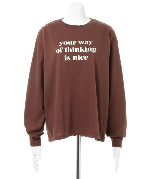 INGNI（イング）の「シンプルロゴロングTシャツ（Tシャツ/カットソー・レディース・ホワイト系4/ブラック×ホワイト/ブラウン系6/ホワイト×ブラック/ブラウン・M）」の6枚目の写真