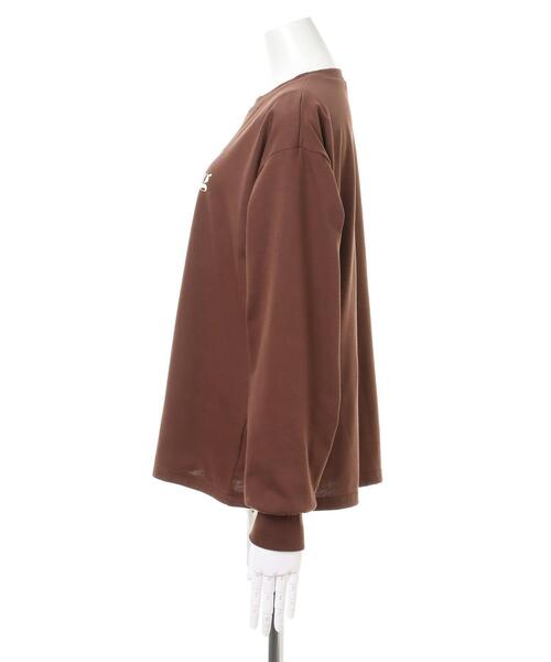 INGNI（イング）の「シンプルロゴロングTシャツ（Tシャツ/カットソー・レディース・ホワイト系4/ブラック×ホワイト/ブラウン系6/ホワイト×ブラック/ブラウン・M）」の7枚目の写真