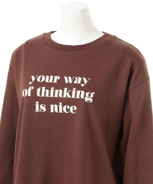 INGNI（イング）の「シンプルロゴロングTシャツ（Tシャツ/カットソー・レディース・ホワイト系4/ブラック×ホワイト/ブラウン系6/ホワイト×ブラック/ブラウン・M）」の9枚目の写真