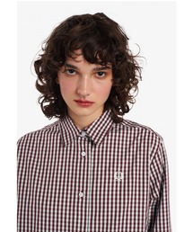 【美品】FRED PERRY フレッドペリー　チェック　シャツワンピース S FRED PERRY（フレッドペリー）の「Pleated Gingham Shirt Dress