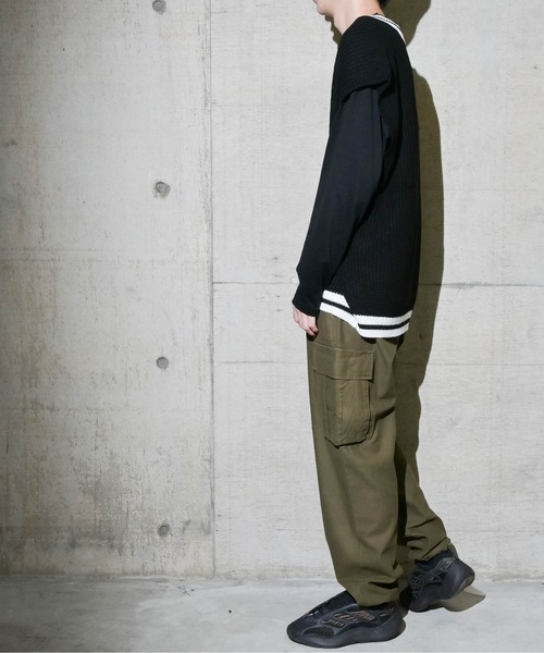 JOHN'S CLOSET(ジョンズクローゼット)の「【13】睦編みチルデンニット(ベスト・メンズ・ベージュ/ブラック/オフホワイト/グリーン系その他/ブルー・LARGE/MEDIUM)」の7枚目の写真