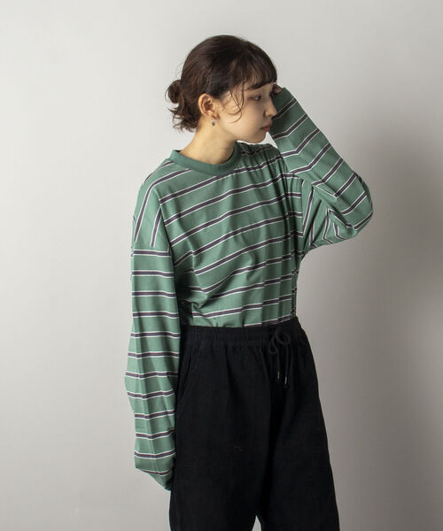 GLOSTER（グロスター）の「【GLOSTER/グロスター】OLDボーダー ロングスリーブTシャツ（Tシャツ/カットソー・メンズ・グリーン系3/ブルー系3・MEDIUM/LARGE）」の4枚目の写真