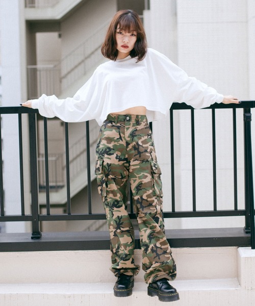 X-girl（エックスガール）の「BOX LOGO WIDE L/S TEE（Tシャツ/カットソー・レディース・ホワイト/チャコール/ライトパープル・S/M）」の11枚目の写真