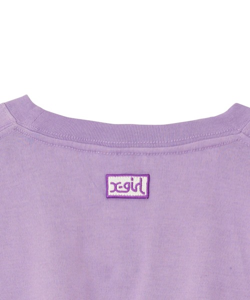 X-girl（エックスガール）の「BOX LOGO WIDE L/S TEE（Tシャツ/カットソー・レディース・ホワイト/チャコール/ライトパープル・S/M）」の7枚目の写真