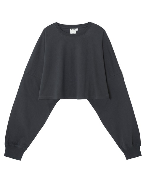 X-girl（エックスガール）の「BOX LOGO WIDE L/S TEE（Tシャツ/カットソー・レディース・ホワイト/チャコール/ライトパープル・S/M）」の13枚目の写真