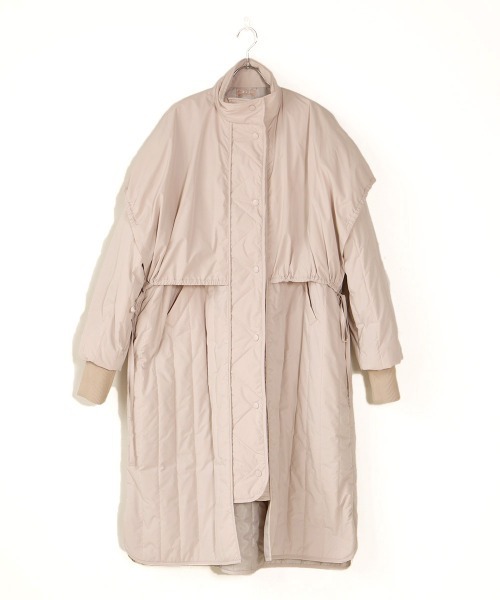 Bab（バブ）の「【WEB限定】ギャザーレイヤードキルティングコート（その他アウター・レディース・アイボリー/ベージュ/ブラック・M）」の6枚目の写真