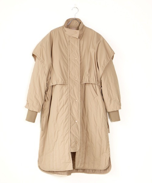 Bab（バブ）の「【WEB限定】ギャザーレイヤードキルティングコート（その他アウター・レディース・アイボリー/ベージュ/ブラック・M）」の8枚目の写真