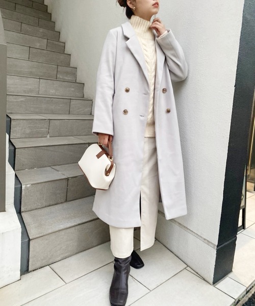 one after another NICE CLAUP（ワンアフターアナザーナイスクラップ）の「【WEB限定】ゆるっとシルエットにケーブルが目をひくハイネックケーブルニット（ニット/セーター・レディース・ブラウン/サックスブルー/アイボリー/グレー系その他・FREE）」の22枚目の写真