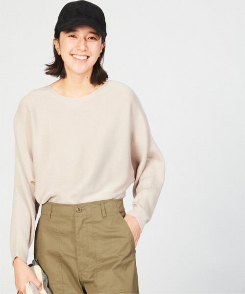 THE SHOP TK (ザ ショップ ティーケー )の「◆アンチピリング総針ドルマンニット(ニット/セーター・レディース・ダークブラウン/ライトベージュ/ブルー・11/12)」の3枚目の写真