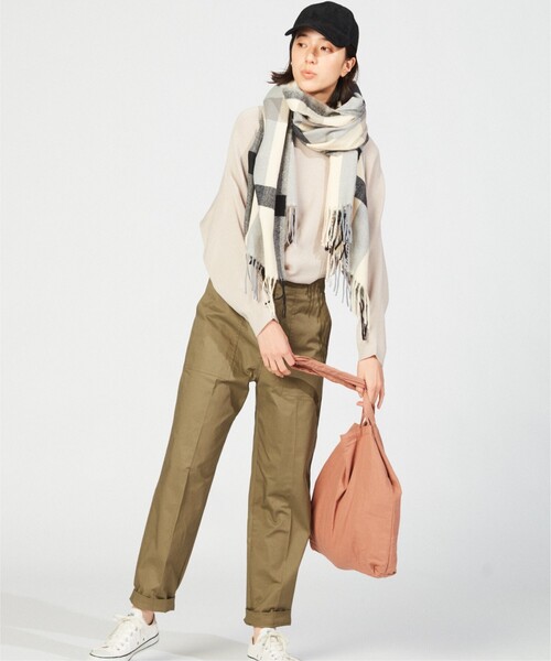 THE SHOP TK (ザ ショップ ティーケー )の「◆アンチピリング総針ドルマンニット(ニット/セーター・レディース・ダークブラウン/ライトベージュ/ブルー・11/12)」の6枚目の写真