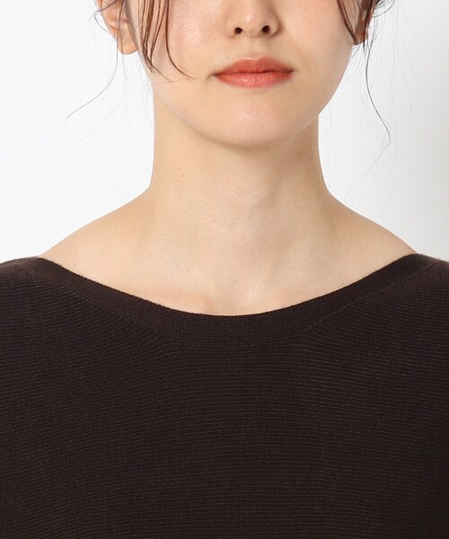 THE SHOP TK (ザ ショップ ティーケー )の「◆アンチピリング総針ドルマンニット(ニット/セーター・レディース・ダークブラウン/ライトベージュ/ブルー・11/12)」の10枚目の写真