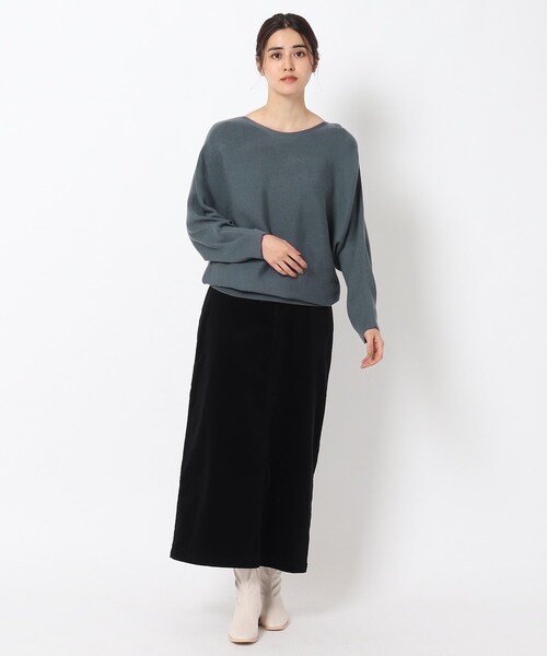 THE SHOP TK (ザ ショップ ティーケー )の「◆アンチピリング総針ドルマンニット(ニット/セーター・レディース・ダークブラウン/ライトベージュ/ブルー・11/12)」の7枚目の写真